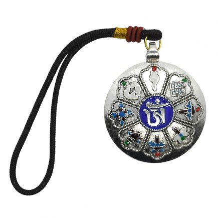 Amuleto con los 8 símbolos tibetanos la sílaba de protección para los 12 signos