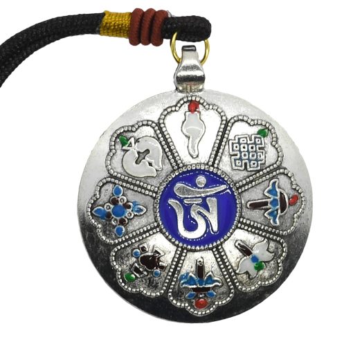 Amuleto con los 8 símbolos tibetanos la sílaba de protección para los 12 signos