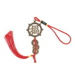 Amuleto feng shui con ideograma de la suerte atraer el dinero