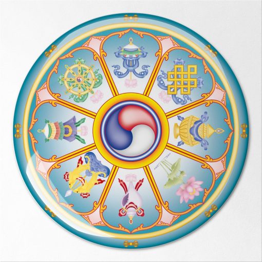 Pegatina feng shui con los 8 símbolos tibetanos
