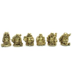 Conjunto de seis Buda sonriente o feliz