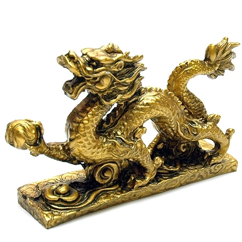 Figura del Dragón con la perla de la inmortalidad feng shui