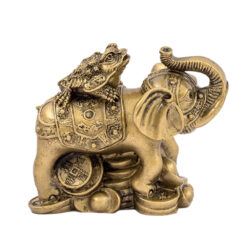 Elefante con una rana de tres patas figura feng shui - grande