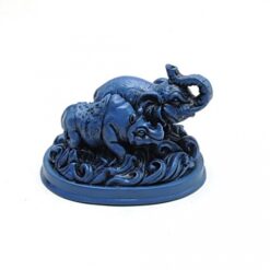 Figura feng shui elefante y rinoceronte azul
