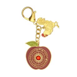 Amuleto con Gallo y manzana roja de la paz