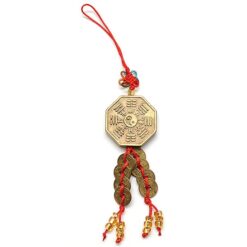 Amuleto con Pa Gua Yin Yang y monedas chinas (2)