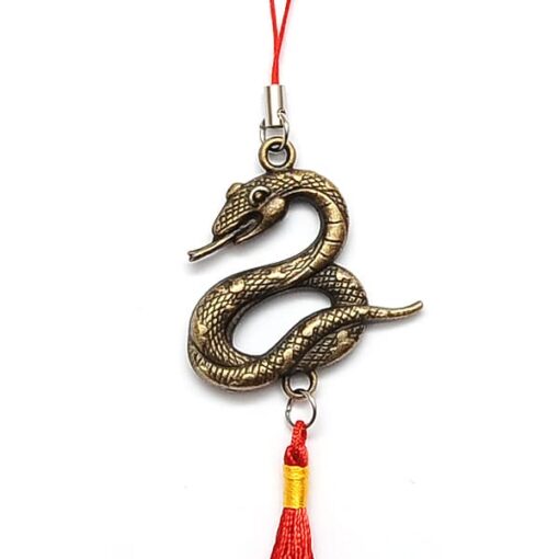 Amuleto con serpiente de la suerte metal