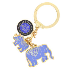 Amuleto de protección contra robo con elefante y rinoceronte