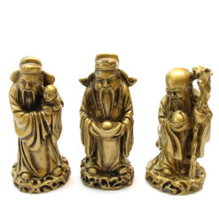 Figuras Feng Shui con los tres sabios Fuk Luk Sau o Fu Lu Shou 9 cm