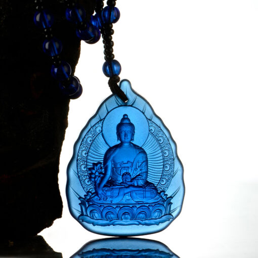 Colgante con Buda de la Medicina de cristal  Liuli - Amuleto para la salud