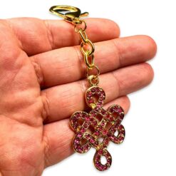 Amuleto  Nudo  Místico con cristalitos color rosa