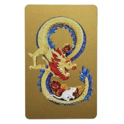 Tarjeta con dragón y rata, mangosta en forma de 8 y nudo místico (1)
