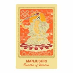 Tarjeta sabiduría y aprendizaje con Buda Manjushri -