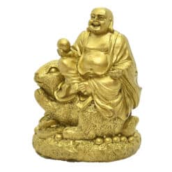 Figura Feng Shui con Conejo, Buda sonriente-feliz y monedas