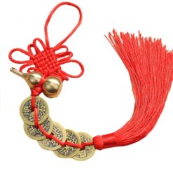 Cuerda con monedas chinas - Wu Lou y Nudo Místico Feng Shui