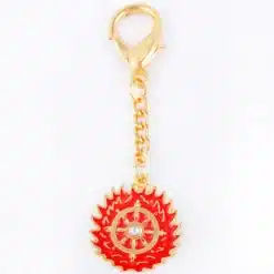 Amuleto con rueda de fuego, rueda de Dharma contra los conflictos