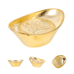 Lingotes feng shui de metal dorado - grande 3,2cm