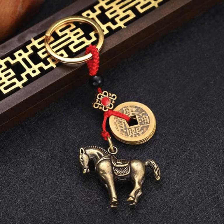 Amuleto con Caballo del Año y monedas de la suerte | Tienda Feng Shui